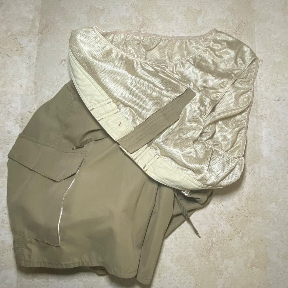 Mens Olive Cargo Swim‎ Shorts With Drawstring Pocket Beach Pool Vacation - Picture 7 of 9